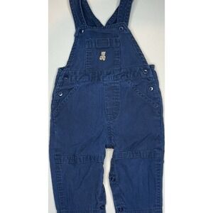 Vintage McBaby Toddler's Blue Denim Overalls Teddy Bear Theme Size 3-6 Months